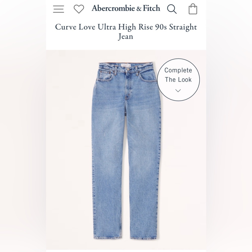 NEVER WORN-Abercrombie curve love ultra high rise 90’s straight jean